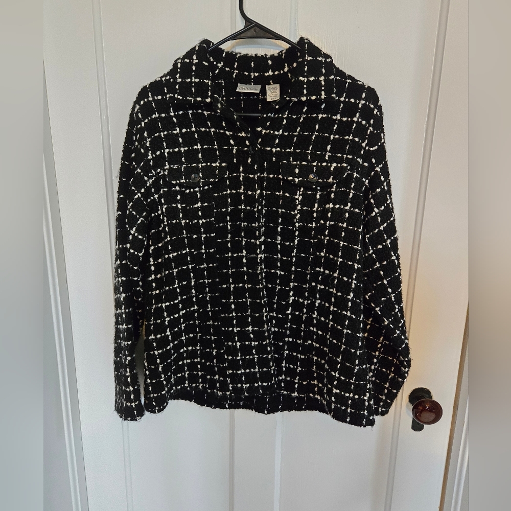 Chicos size 1 tweed shirt